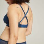 The Sheer Deco Easy Does It Bralette Navy Up to G Cup 4 Shop bras at secretsofsilk. Com