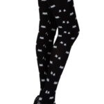 Zohara "Super Hero" Black Print Tights 2 Shop tights at secretsofsilk. Com