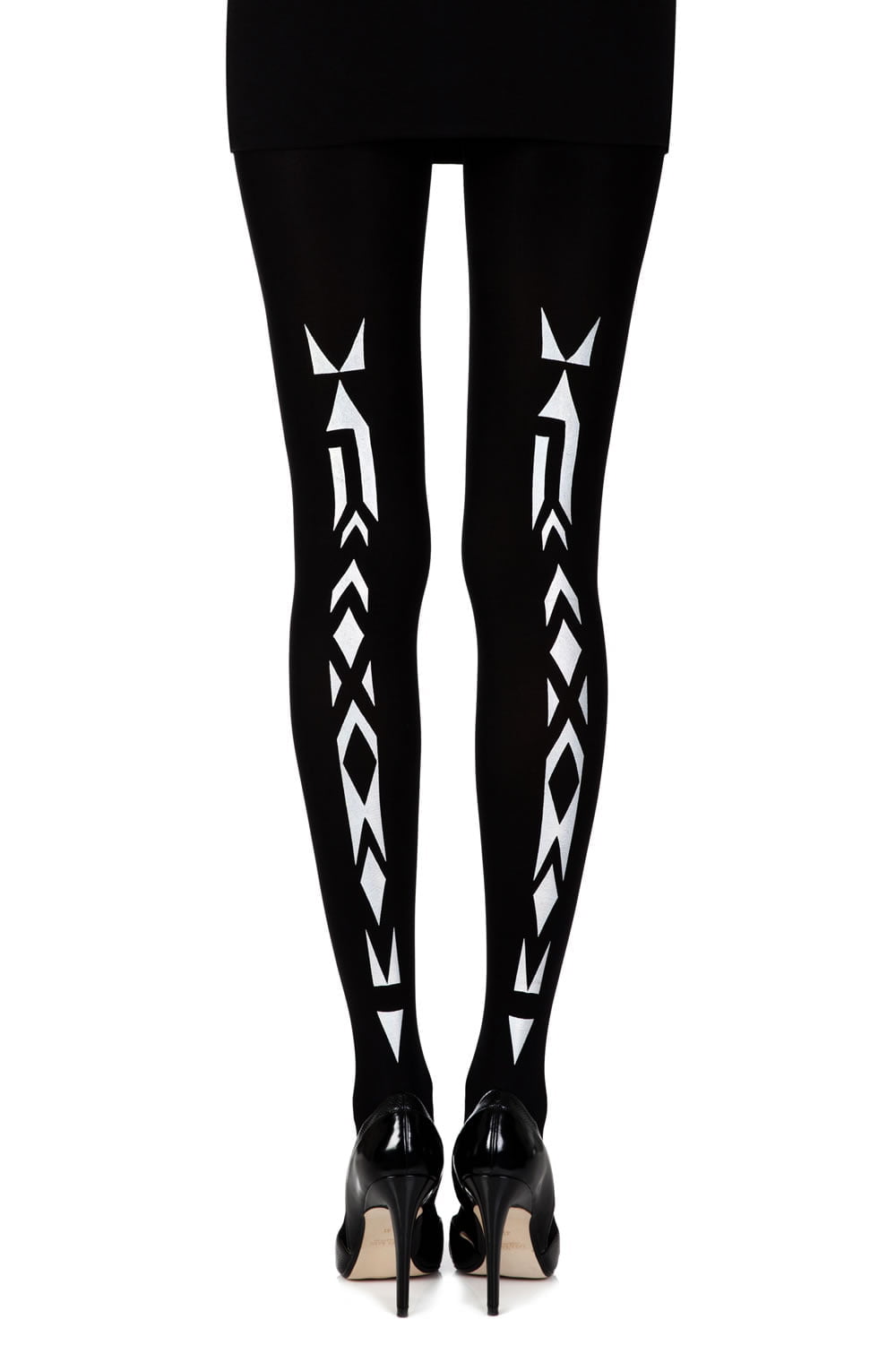 Zohara "Traibel" Black Print Tights 1 Shop tights at secretsofsilk. Com