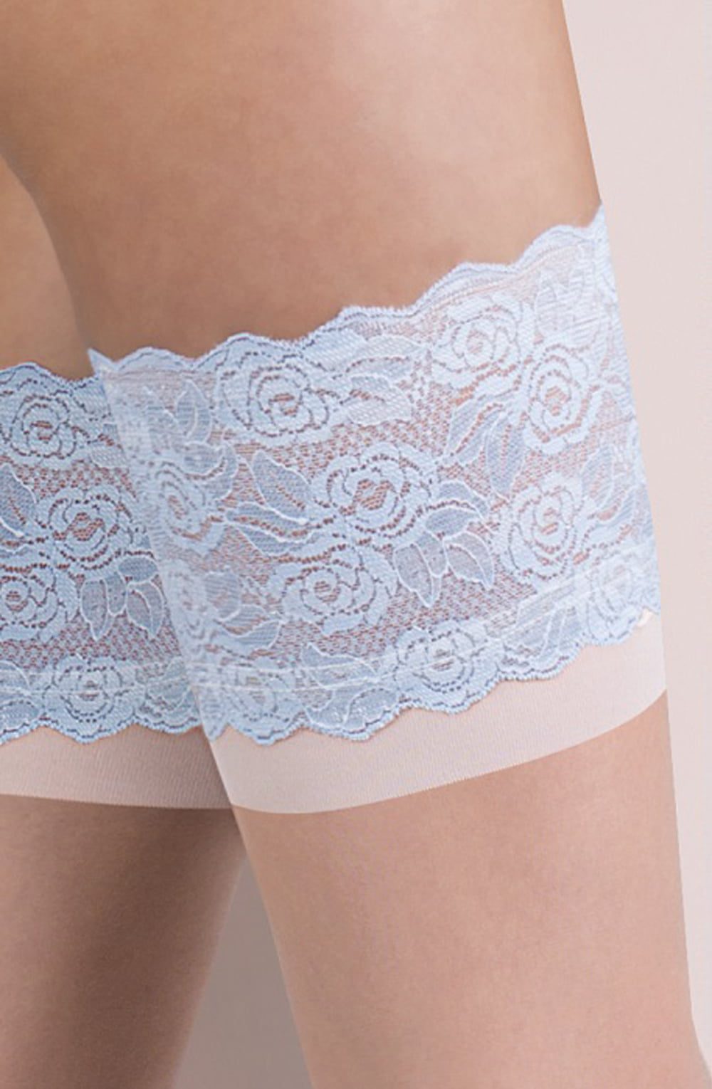 Gabriella 473 Katherine Hold ups Natural/White/Blue 1 Shop hold ups at secretsofsilk. Com