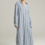 The Maxi Shirt French Navy Stripe 6 Shop nightdresses at secretsofsilk. Com