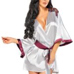Beauty Night BN6673 Peignoir Burgundy 14 Shop peignoirs at secretsofsilk. Com