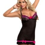 YesX YX673 Dress Rose/Black 4 Shop chemises at secretsofsilk. Com
