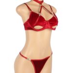 YesX YX872Q Hollow Cut Halter Bra Set Up To 2XL 3 Shop bra sets at secretsofsilk. Com