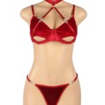 YesX YX872Q Hollow Cut Halter Bra Set Up To 2XL 5 Shop bra sets at secretsofsilk. Com
