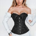 YesX YX886 Stunning Black Borcade Corset Up to 5XL 2 Shop corsets at secretsofsilk. Com