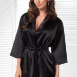 Irall Aria Dressing Gown Black 4 Shop plus at secretsofsilk. Com