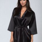 Irall Aria Dressing Gown Black 3 Shop plus at secretsofsilk. Com