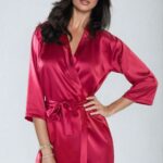 Irall Aria Dressing Gown Burgundy 3 Shop plus at secretsofsilk. Com