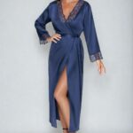 Irall Yoko Dressing Gown Navy Blue 5 Shop pyjamas at secretsofsilk. Com