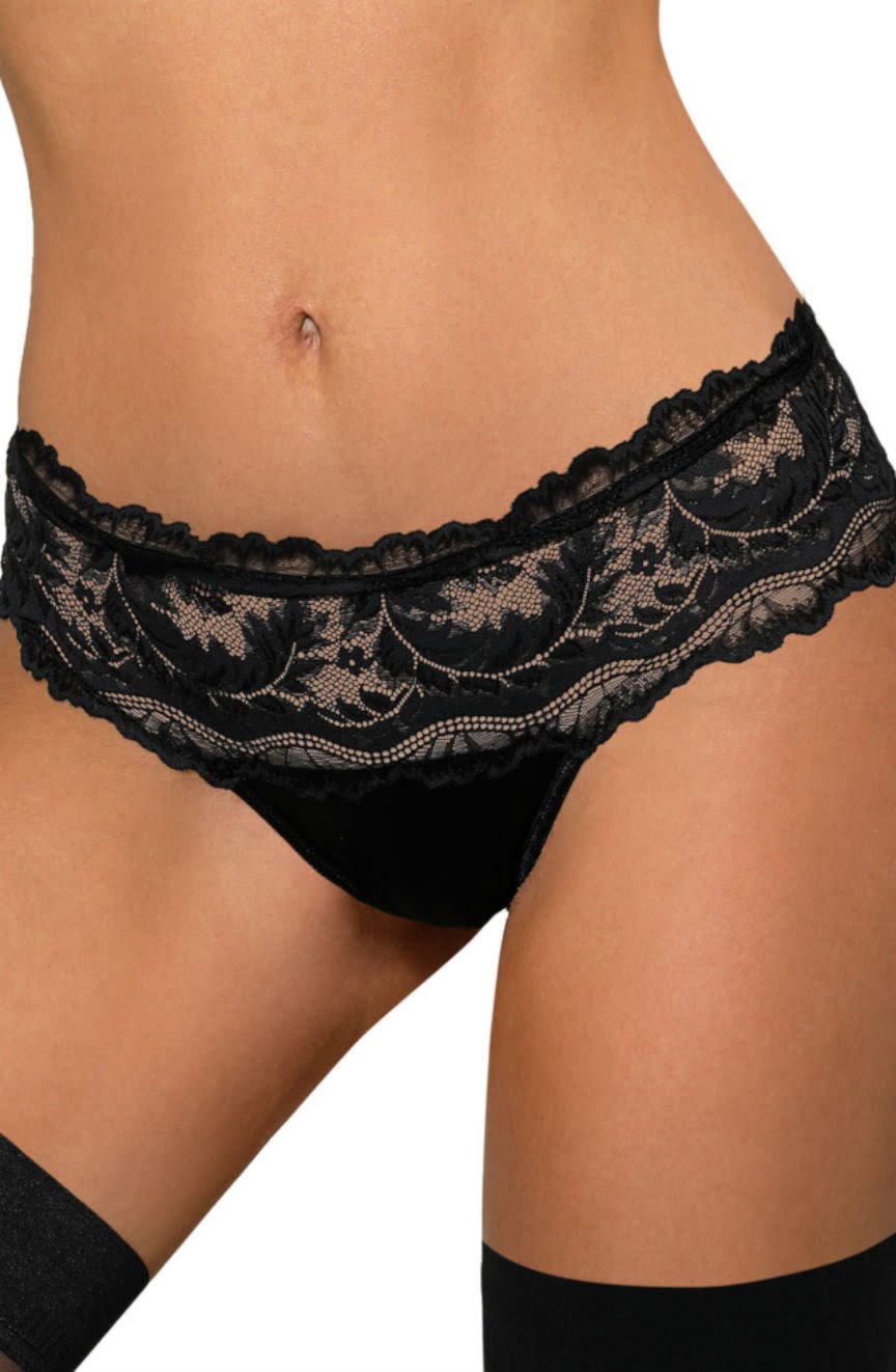 Roza Sefia Thong Black 1 Shop thongs at secretsofsilk. Com